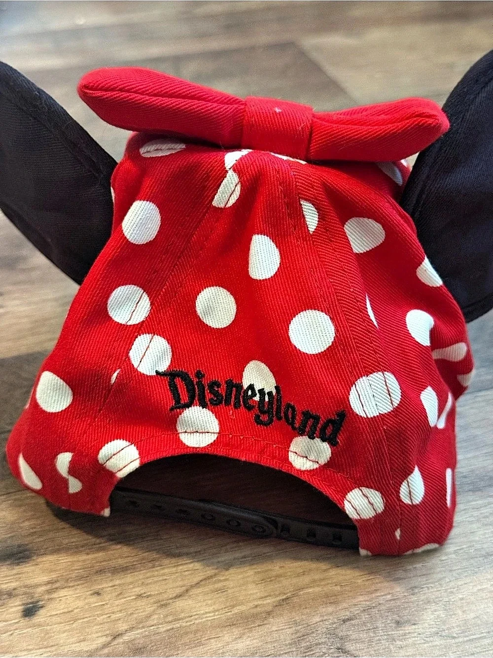 Disney Parks Minnie Mouse Ears Red & Black Polka Dot Hat Youth